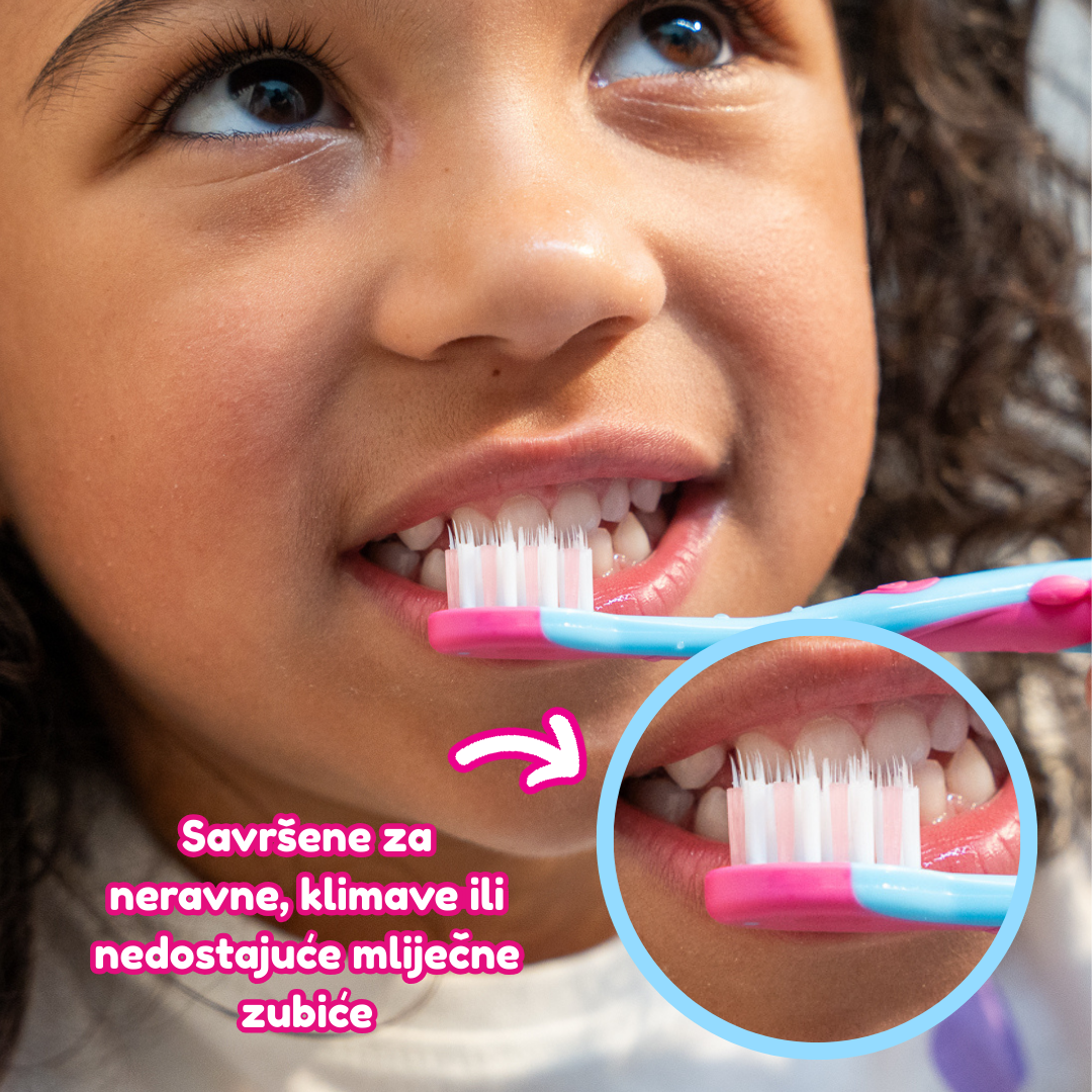 Flamingo FlossBrush™ dječja četkica (3 – 6 god.) – Dvostruko pakiranje - Slika 5